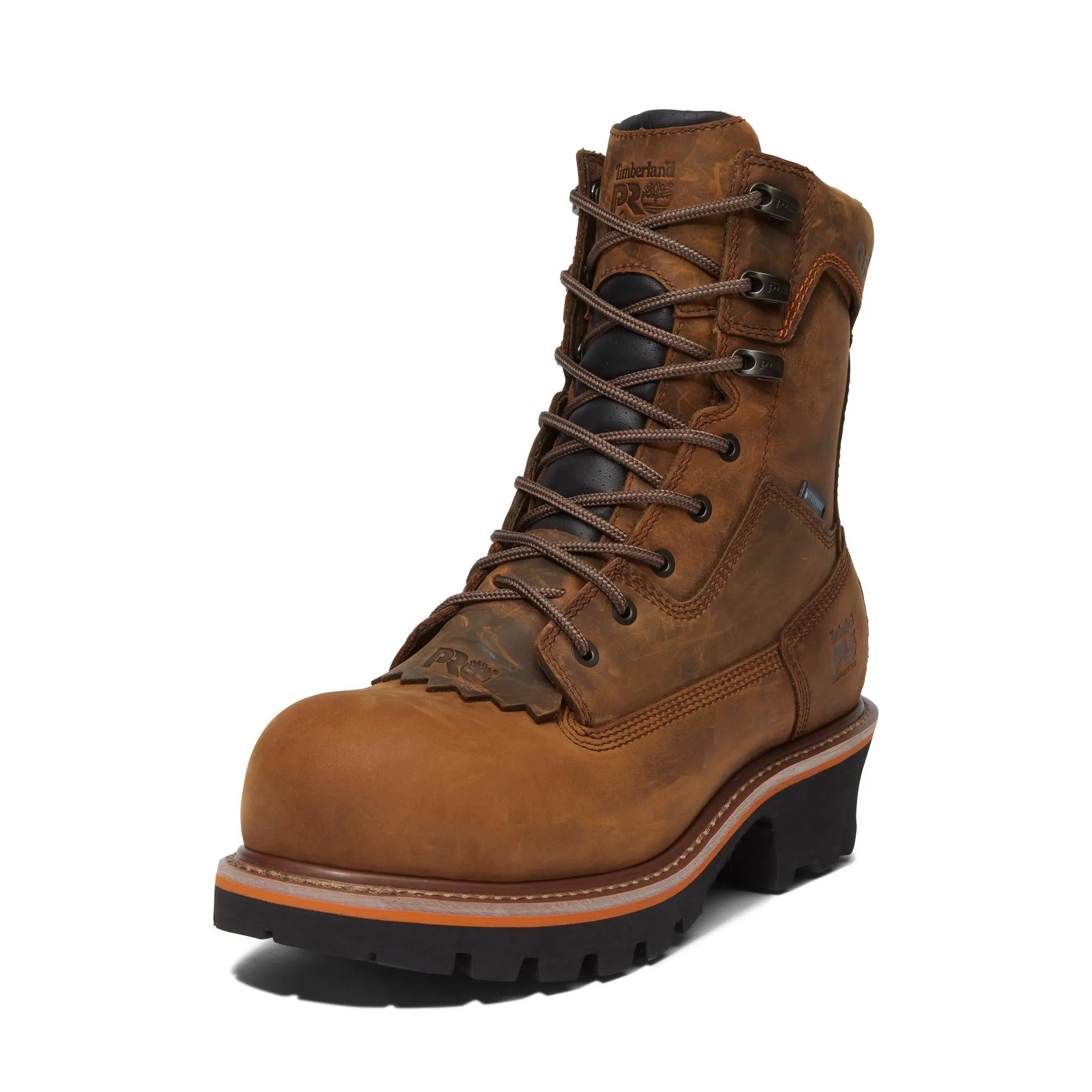 Evergreen 8 Inch Composite-Toe Waterproof Logger Work Boot Brown