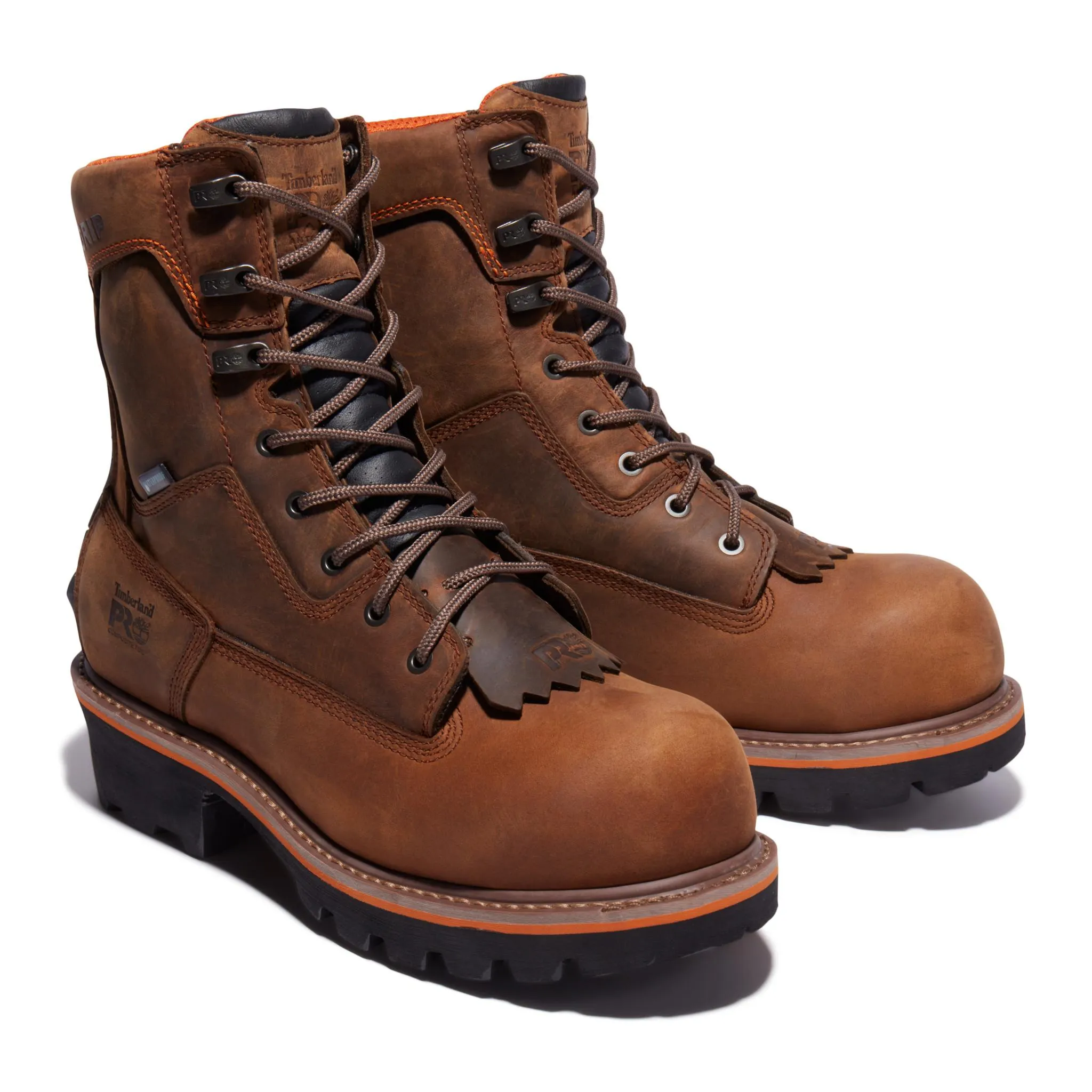 Evergreen 8 Inch Composite-Toe Waterproof Logger Work Boot Brown