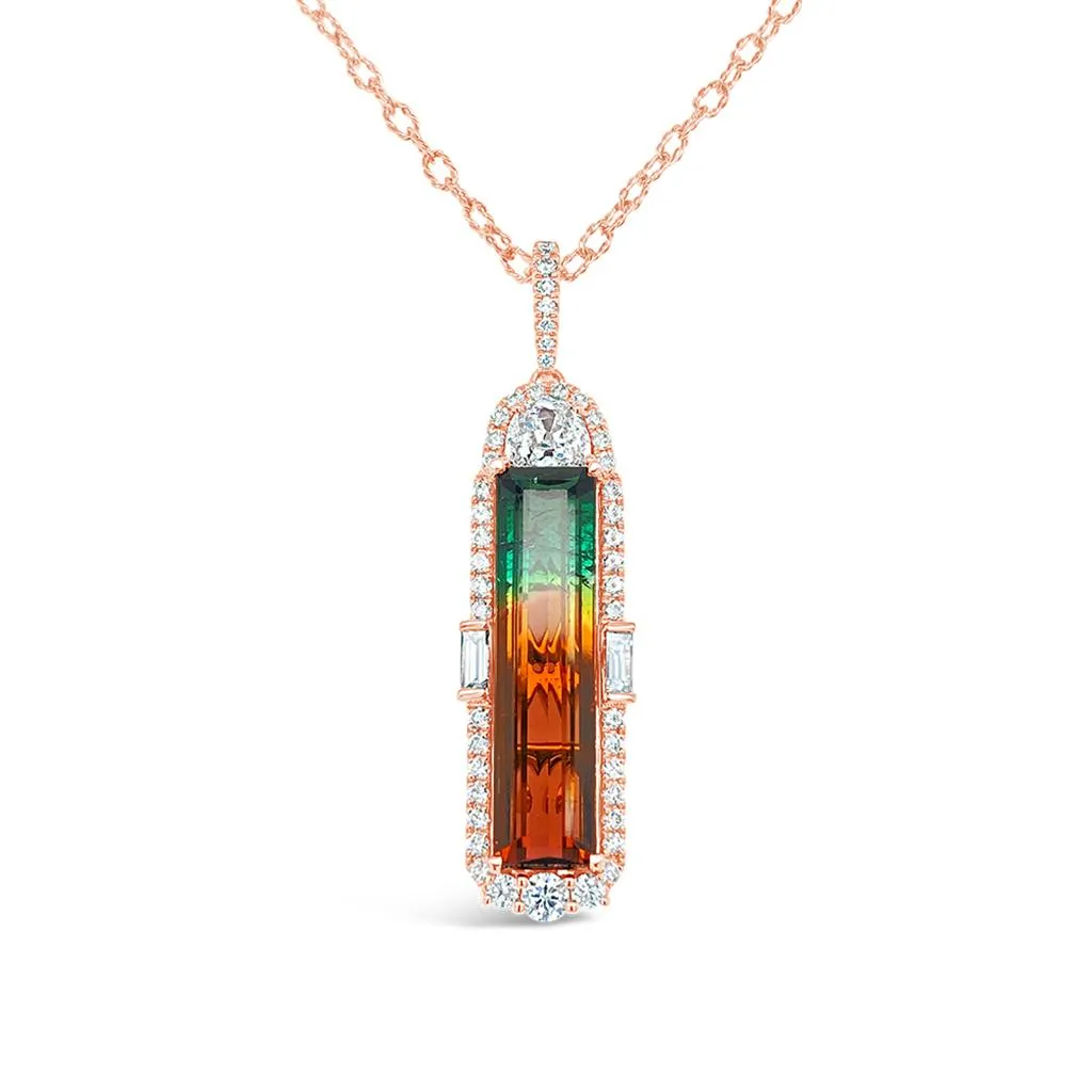 Irisa by Martin Binder Bi-Color Tourmaline & Diamond Necklace