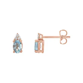 Irisa by Martin Binder Oval Aquamarine & Diamond Stud Earrings