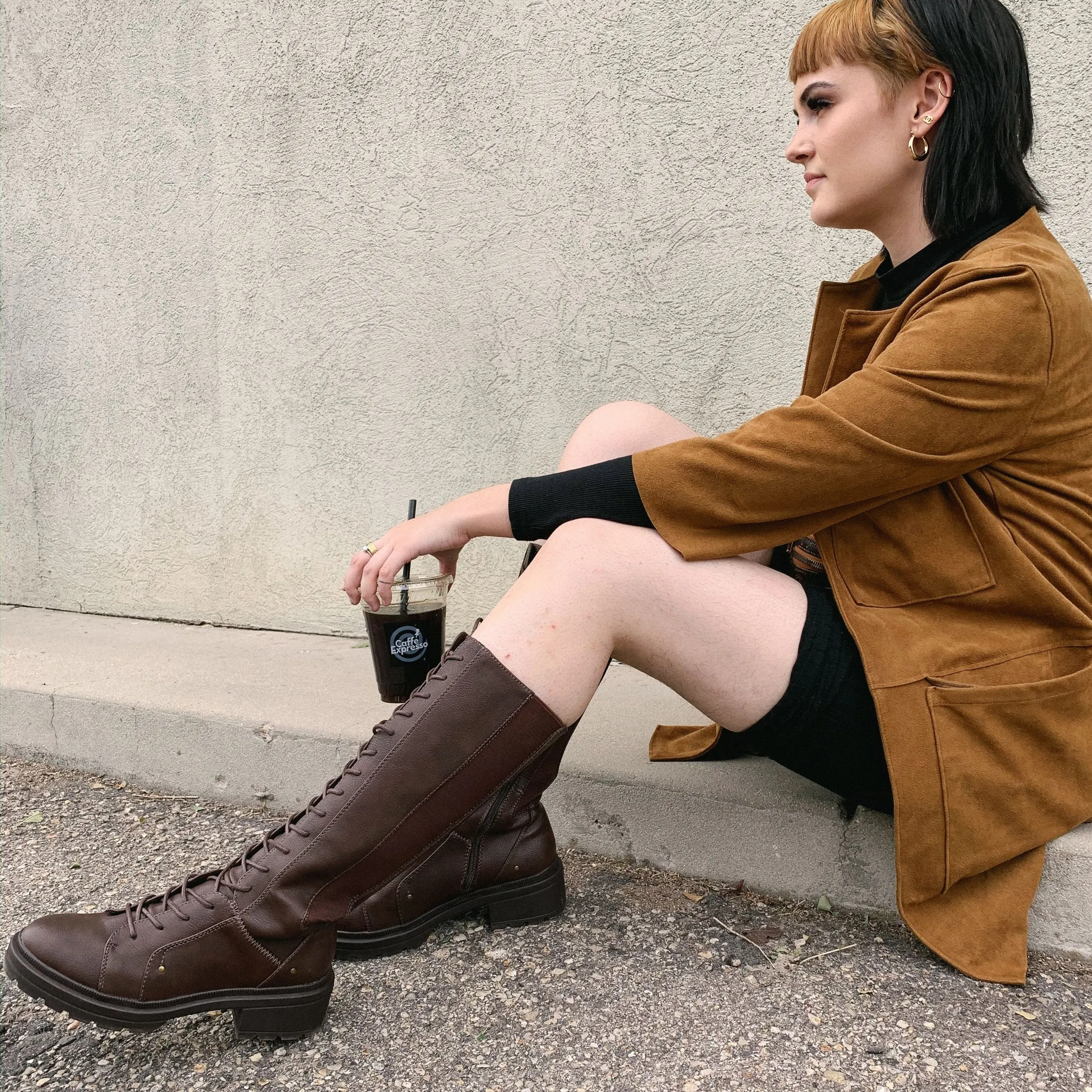 Stylish Issa Brown Lace-Up Tall Boots for Women - Comfortable All-Day Wear with Trendy Design