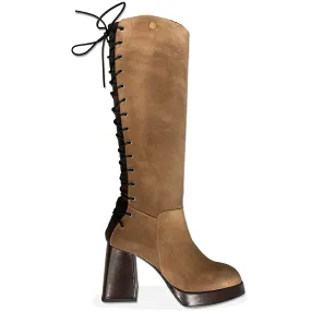 La Femme - Camel long leg platform heel boot