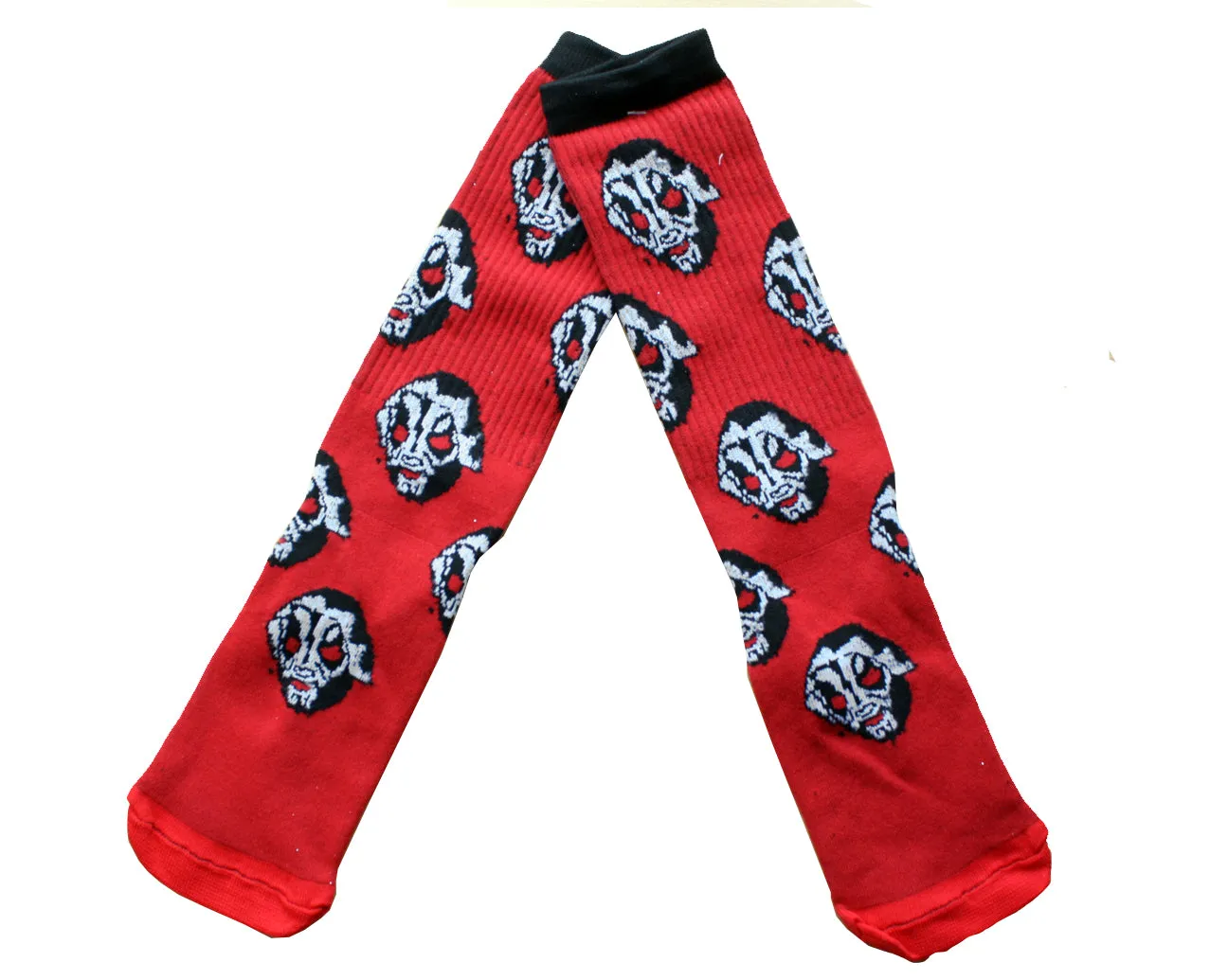 L.A. PARK HIGH SOCKS - GRAY/BLACK ON RED