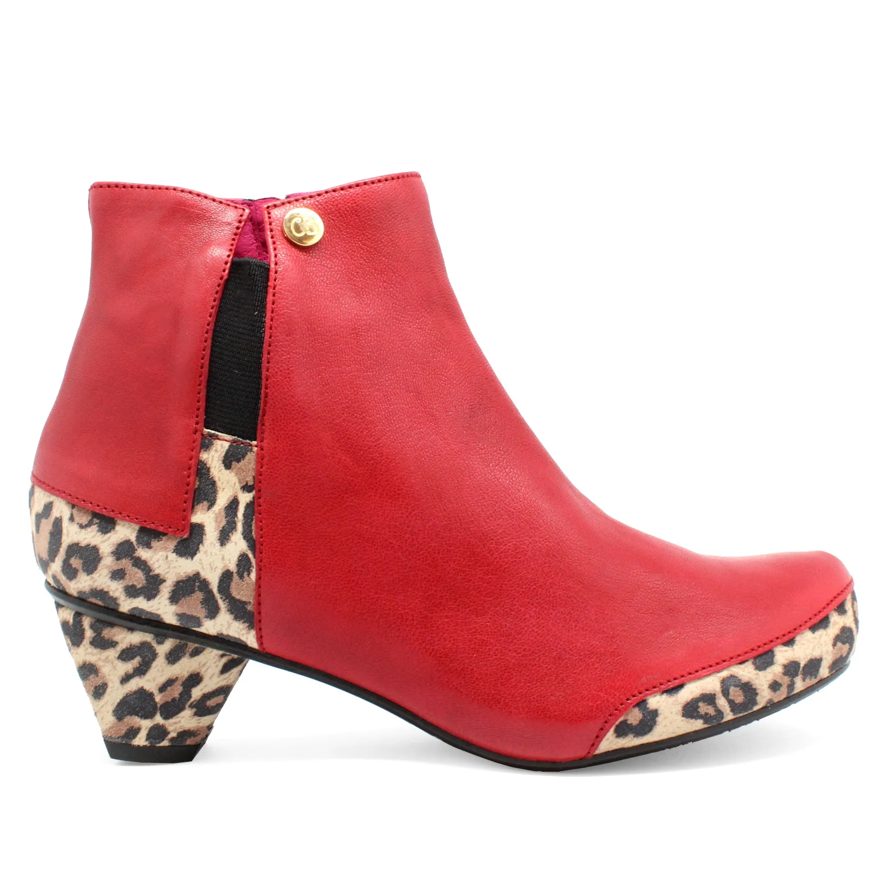 La Rui - Red Leopard- Ankle boot