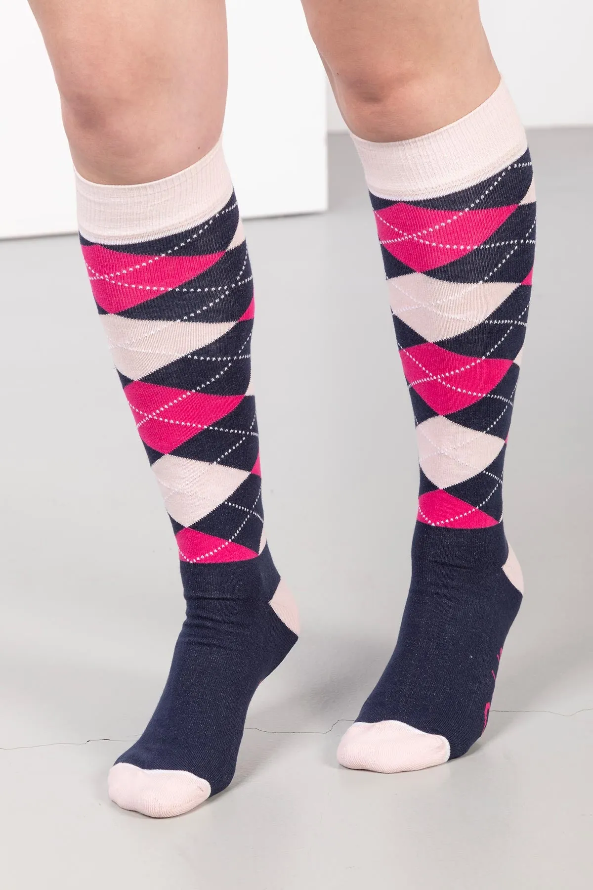 Ladies Knee High Socks -  Argyle II