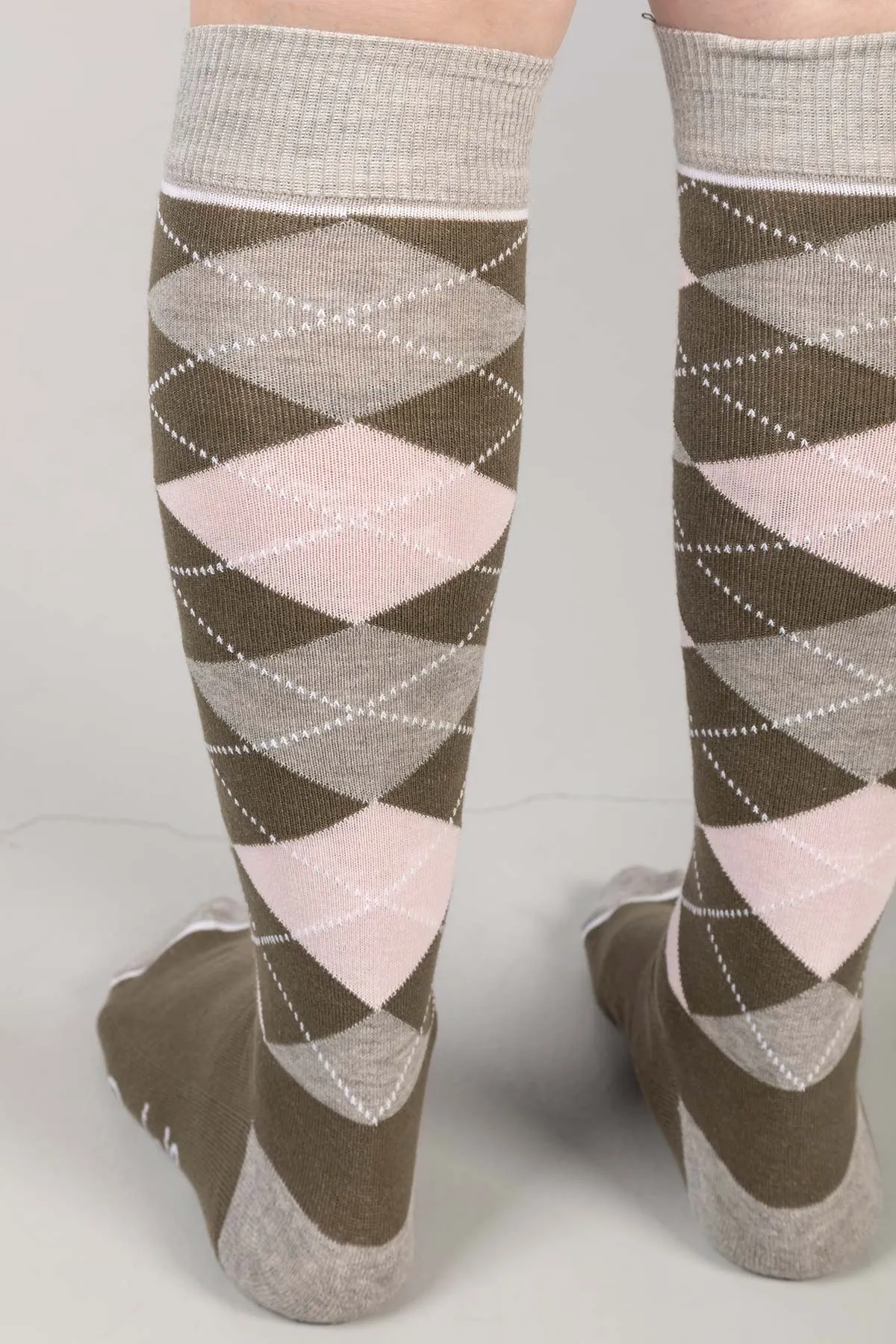 Ladies Knee High Socks -  Argyle II