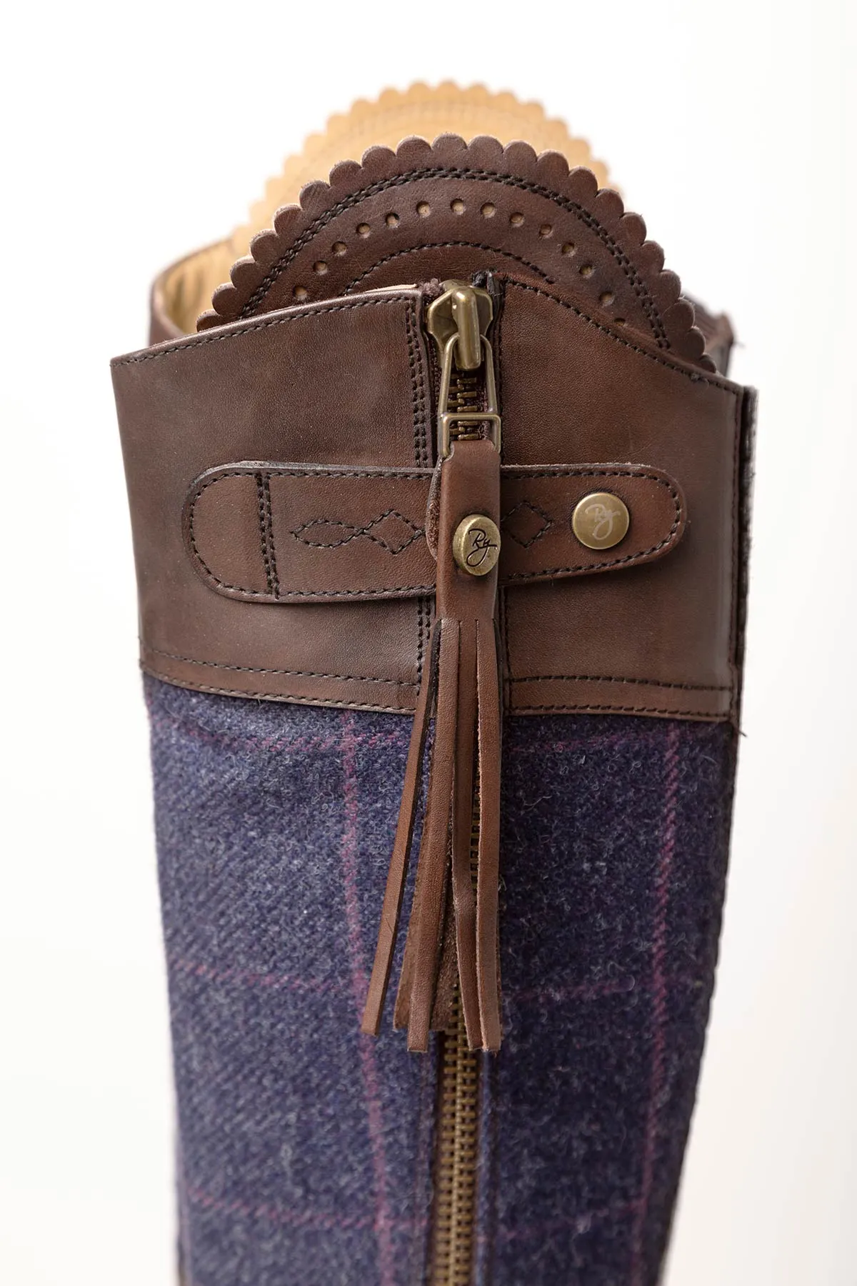 Ladies Leather & Tweed Country Boots - Haworth