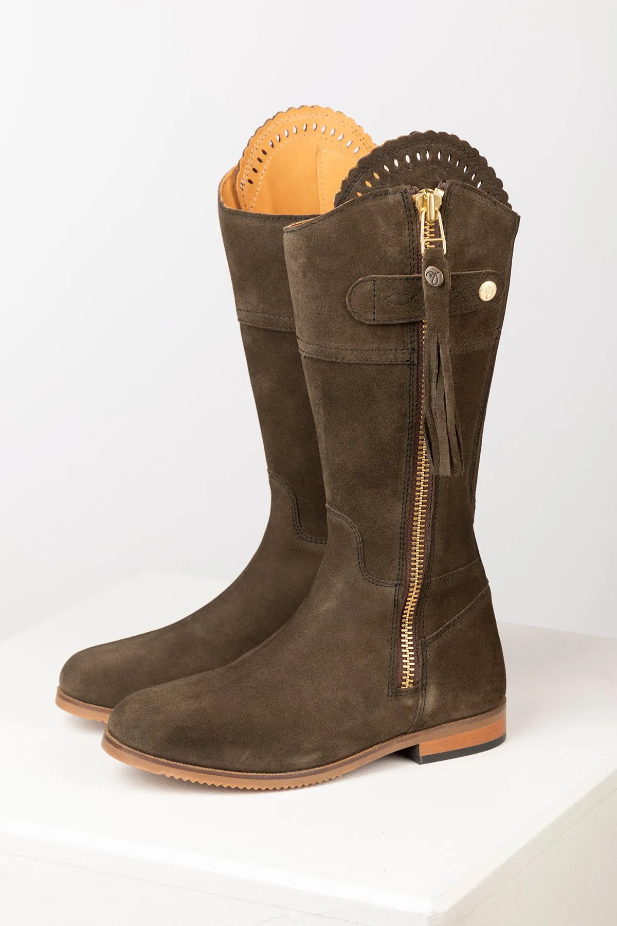 Ladies Mid Height Suede Country Boots - Helmsley