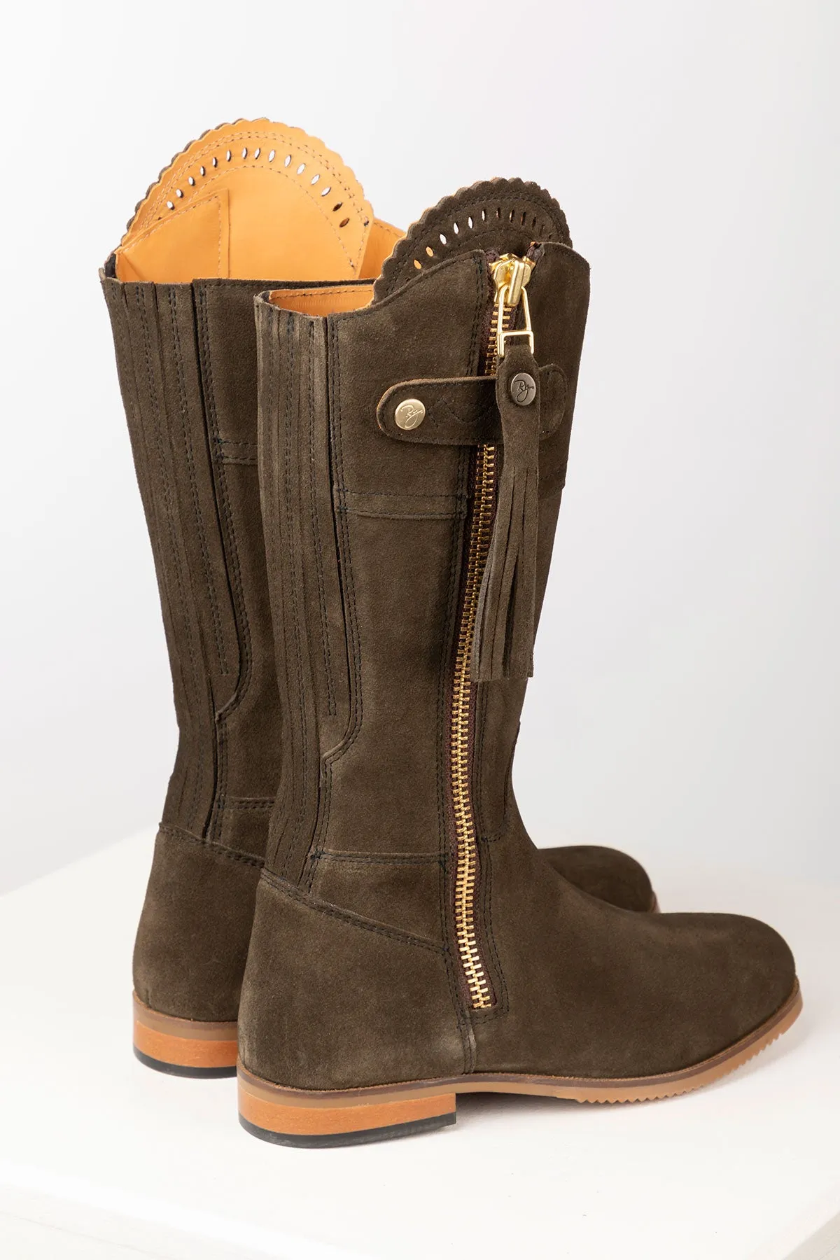 Ladies Mid Height Suede Country Boots - Helmsley