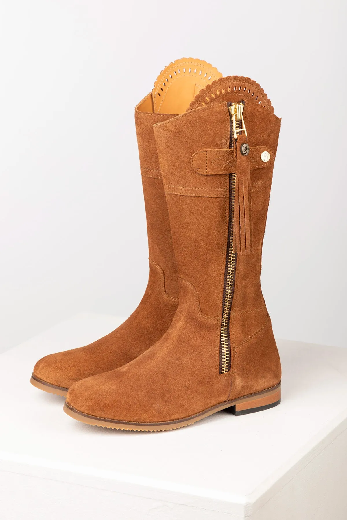 Ladies Mid Height Suede Country Boots - Helmsley