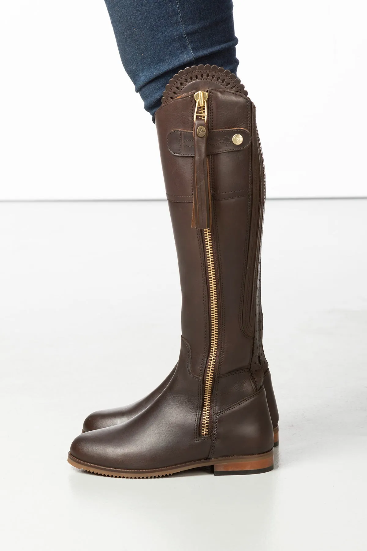 Ladies Tall Leather Country Boots - Helmsley