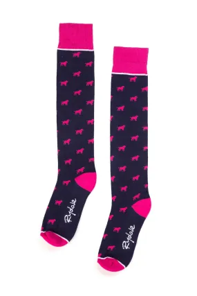 Ladies Wagging Dog Knee Length Socks