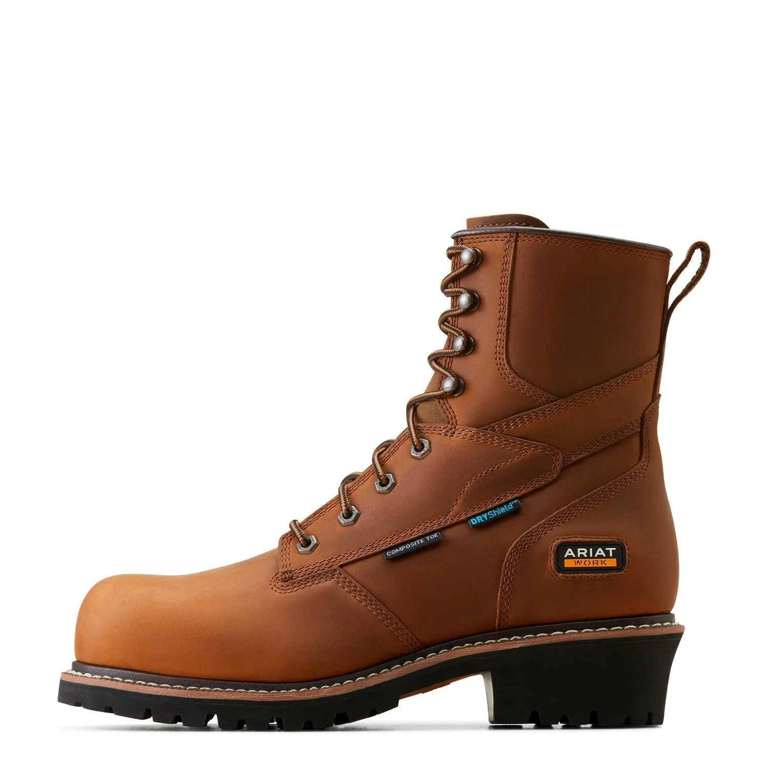 Logger Shock Shield Waterproof Composite Toe Work Boot Copper Brown