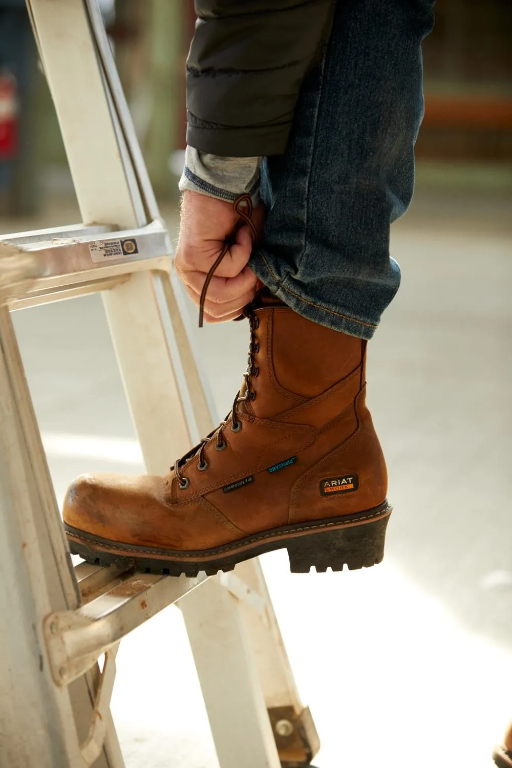 Logger Shock Shield Waterproof Composite Toe Work Boot Copper Brown