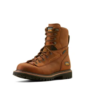 Longview Shock Shield 8in Waterproof Work Boot Copper Brown