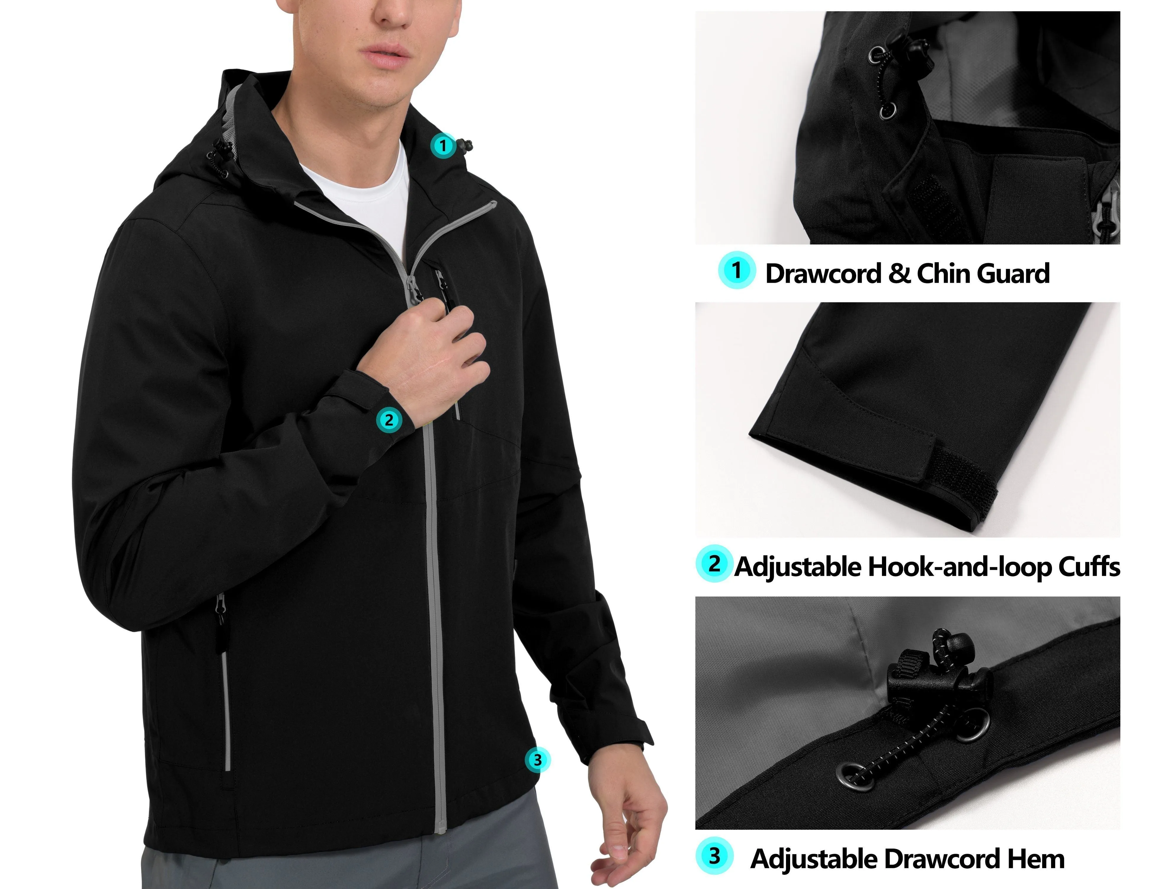 Men's Breathable Waterproof Rain Jacket