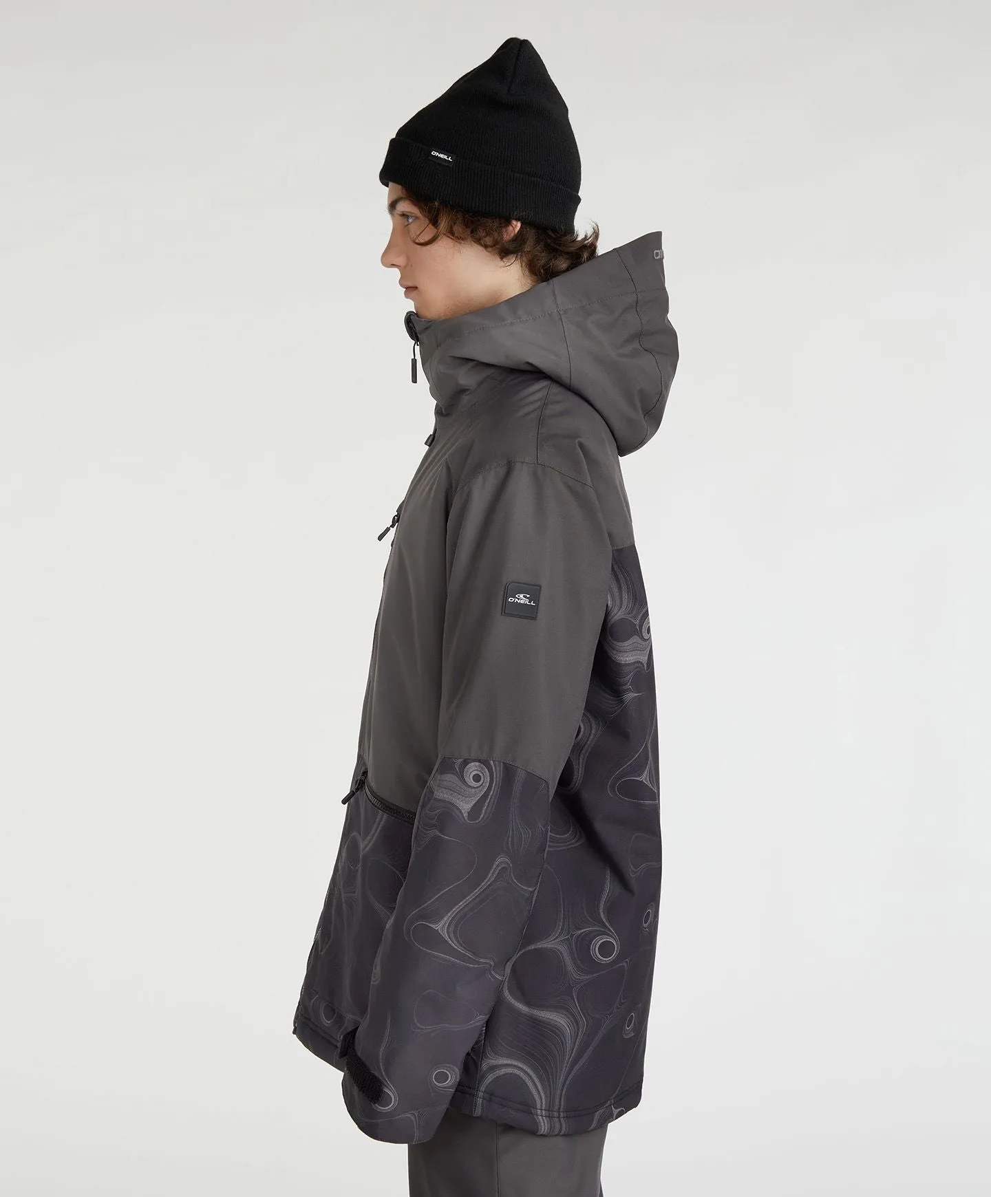 Men's Texture Snow Jacket - Black Out Colour Block