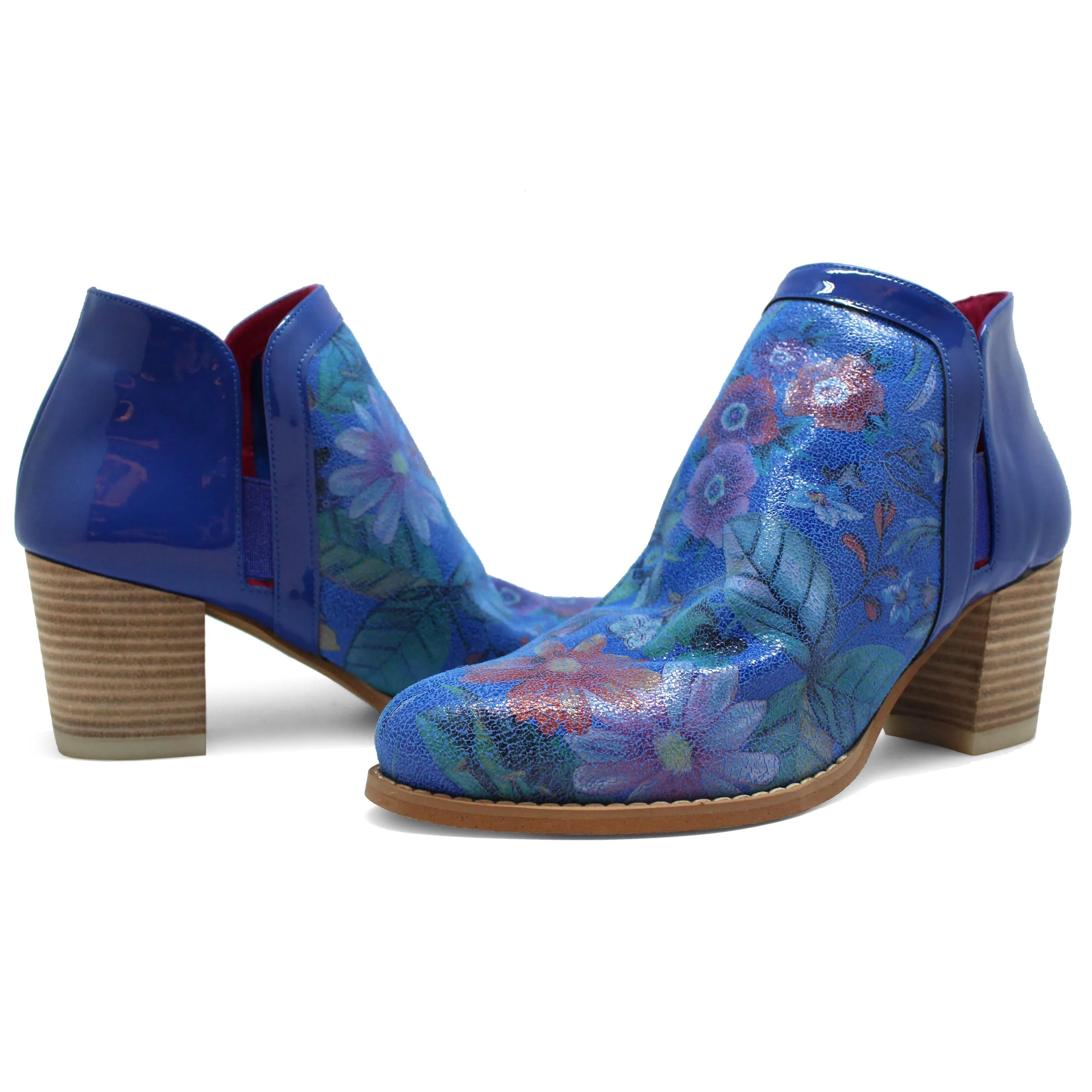 Plume - Blue Flower ankle boot- LAST PAIRS 39 AND 41!