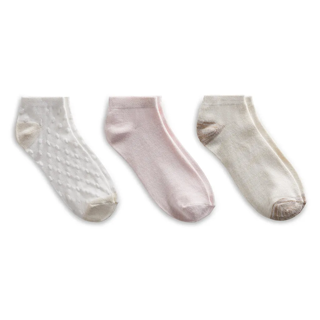 Pucker Dot Low Cut Sock 3 Pack