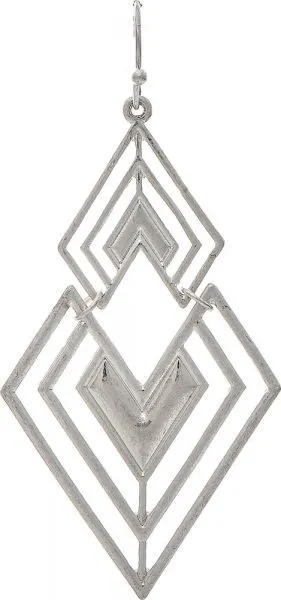 Rain - Silver Geometric Links Deco Earring