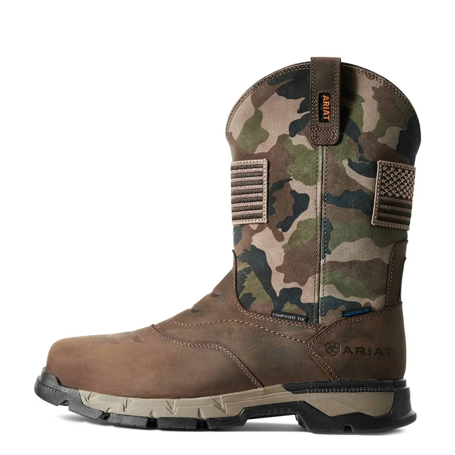 Rebar Flex Patriot Waterproof Composite Toe Work Boot Dark Brown