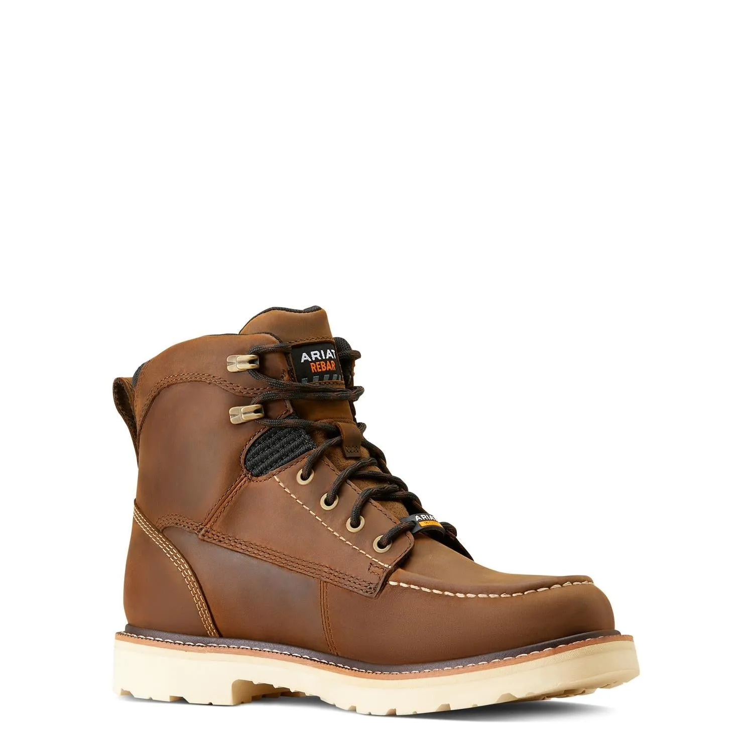 Rebar Lift 6in Waterproof Work Boot Distressed Brown