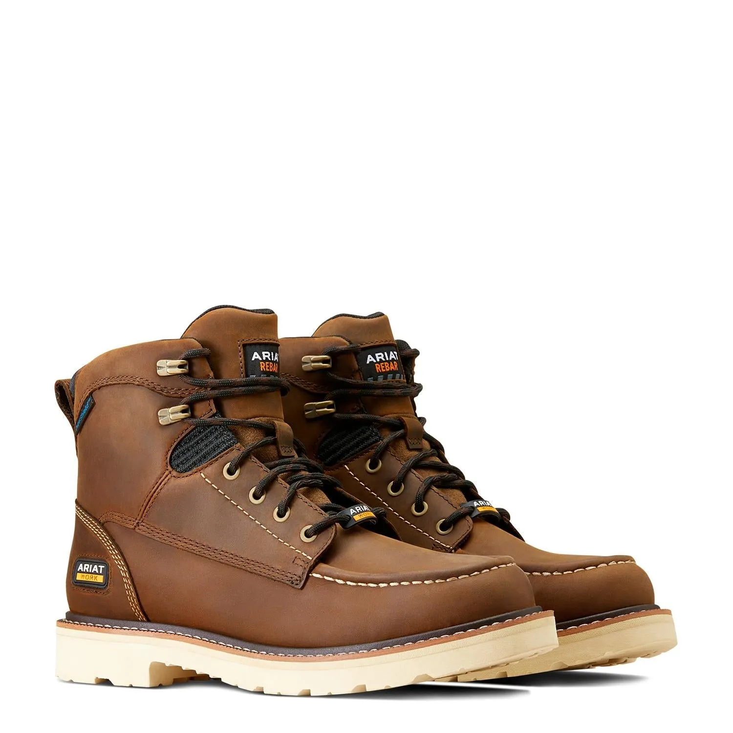 Rebar Lift 6in Waterproof Work Boot Distressed Brown