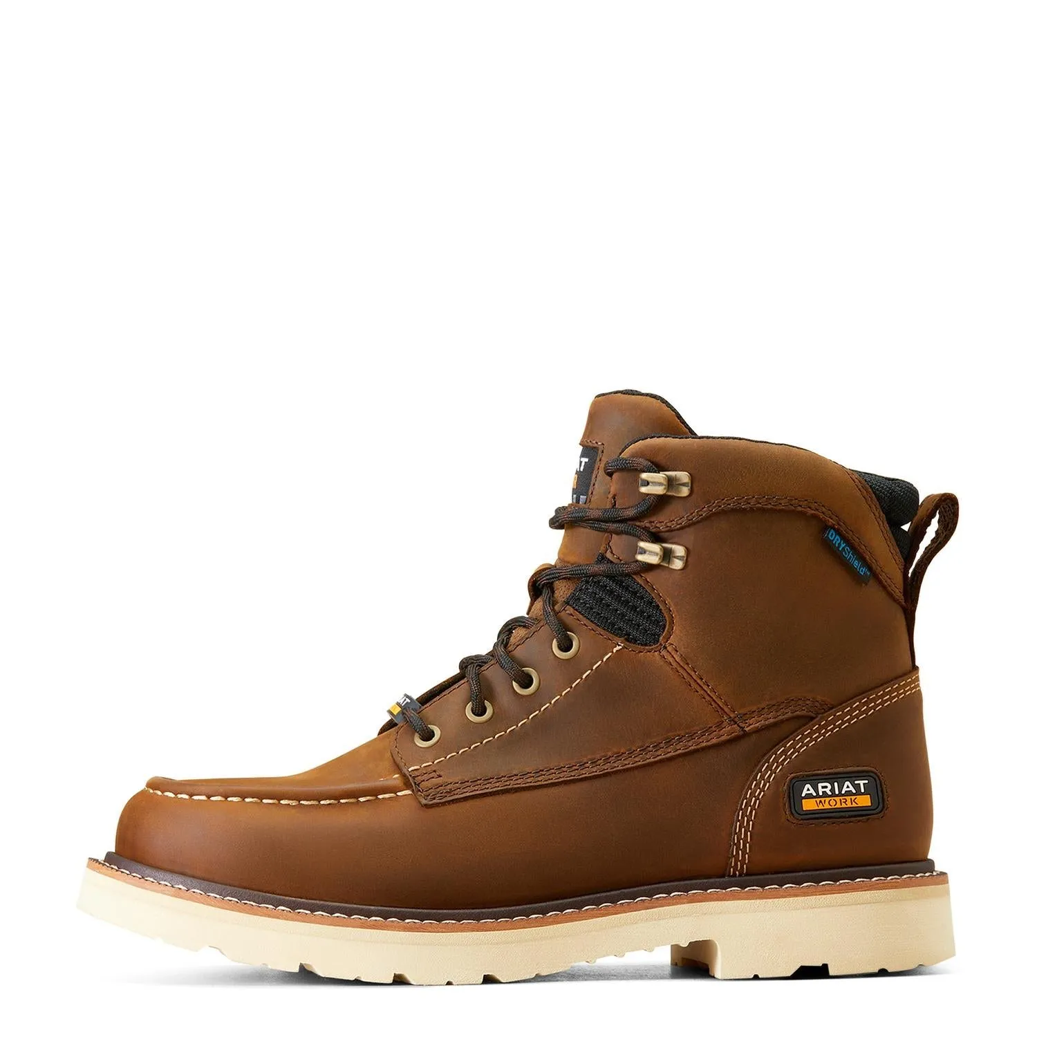 Rebar Lift 6in Waterproof Work Boot Distressed Brown