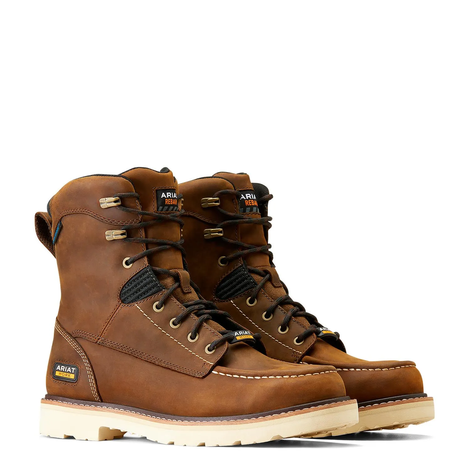 Waterproof Rebar Lift 8-Inch Distressed Brown Work Boot