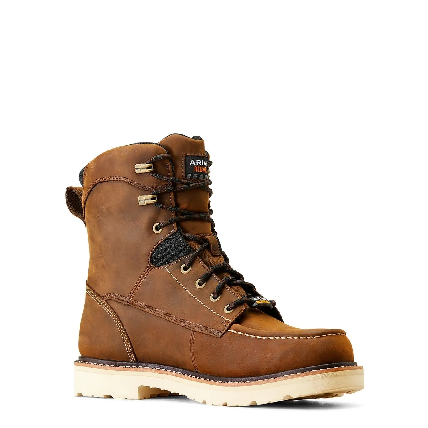 Waterproof Rebar Lift 8-Inch Distressed Brown Work Boot