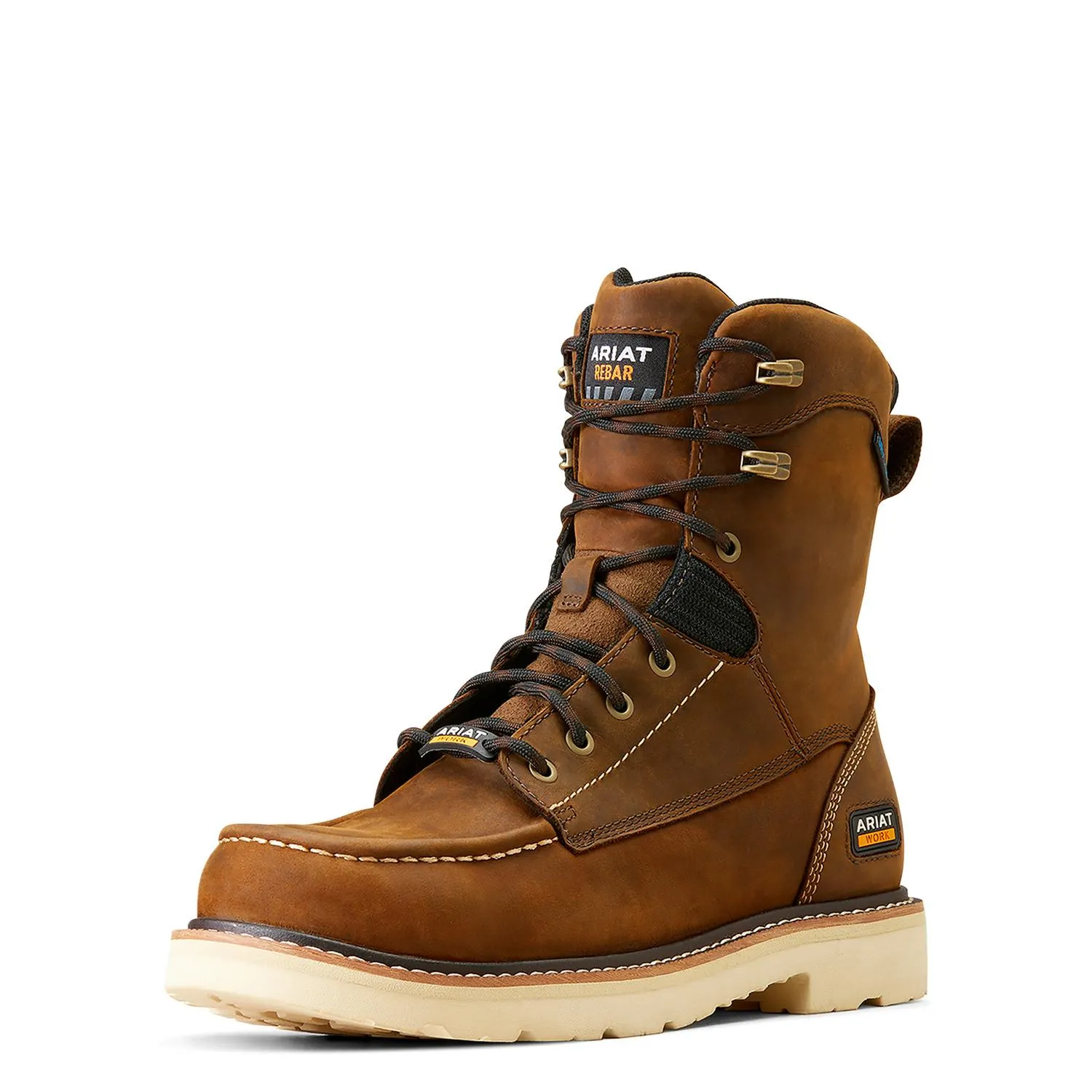 Waterproof Rebar Lift 8-Inch Distressed Brown Work Boot