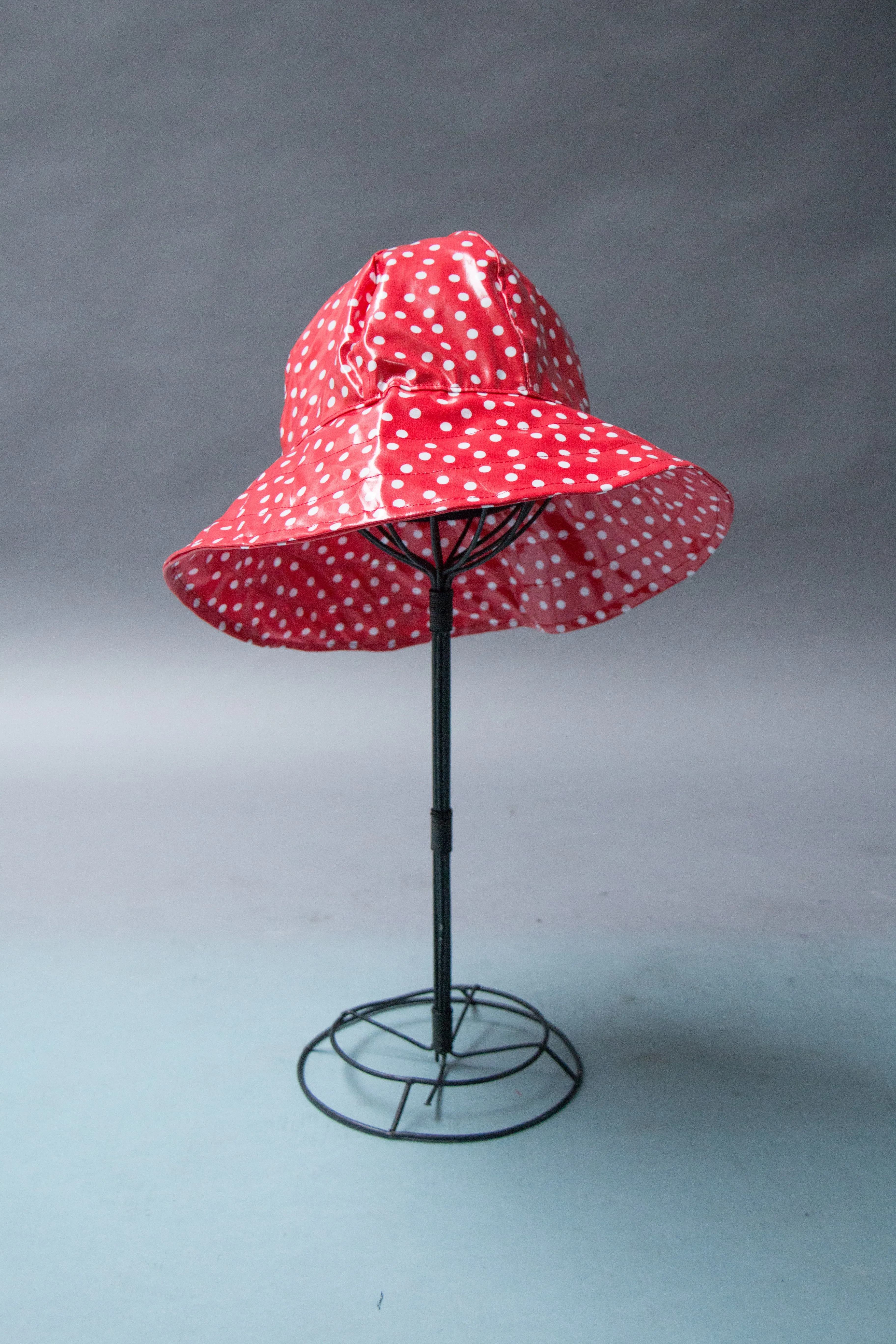 *Red Polkadot Unlined Rain Hat $45 (RH 0917A)