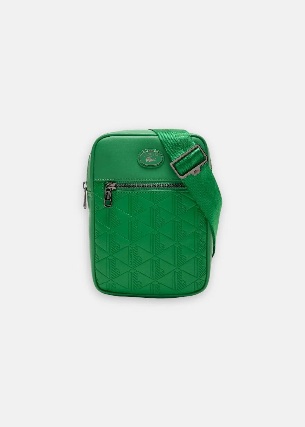 Sacoche Lacoste verticale monogramme verte