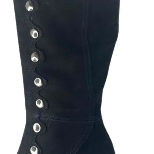 Semaine -Long leg boot Black Blue Stitch