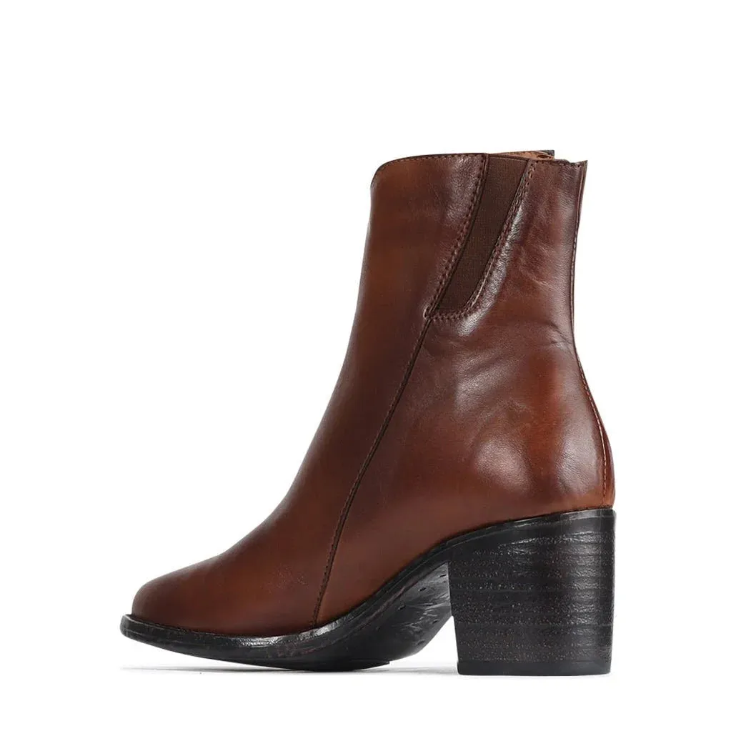 Seraphin Leather Boots - Brandy