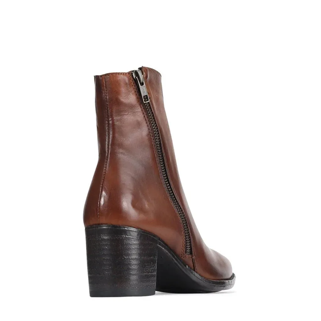 Seraphin Leather Boots - Brandy