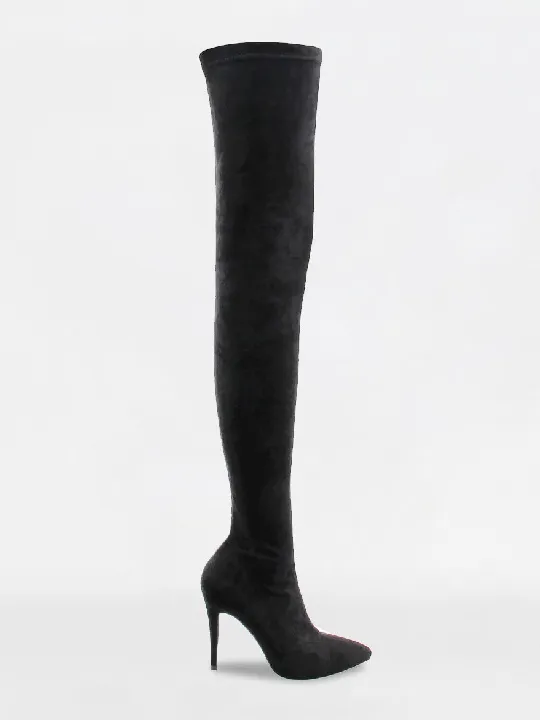 Sexy Suede Pointed Toe Stiletto High Heels Boots