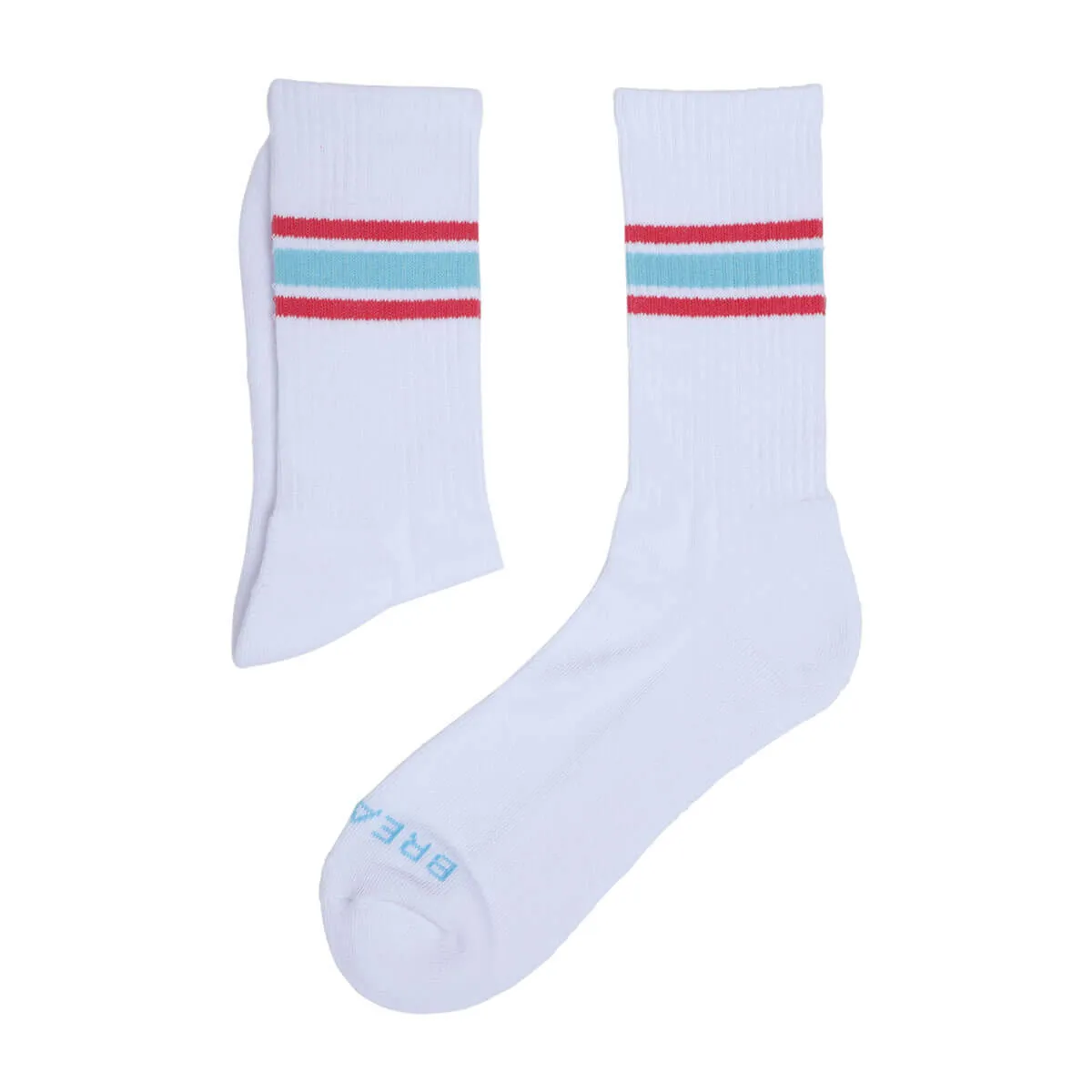 Socks | White, Coral & Baby Blue