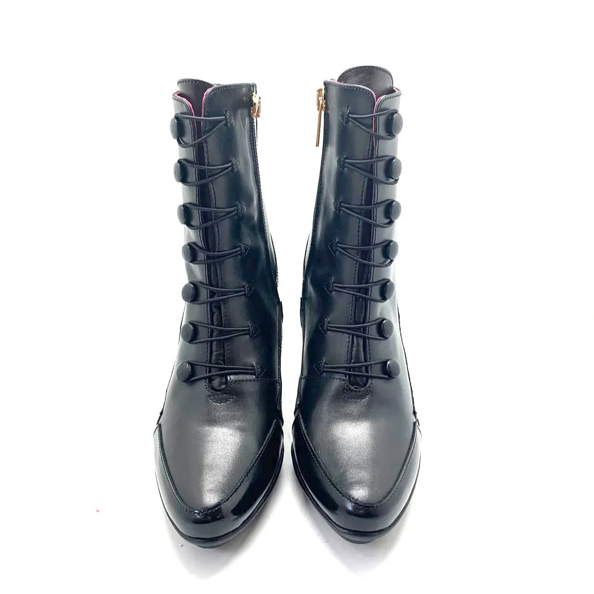 St Lucia - Black/Black button boot