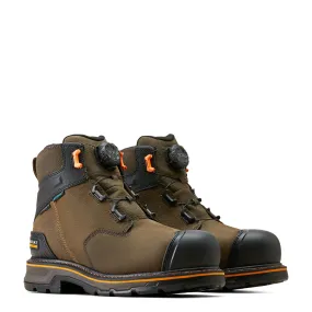 Stump Jumper 6"" BOA Waterproof Composite Toe Work Boot Iron Coffee