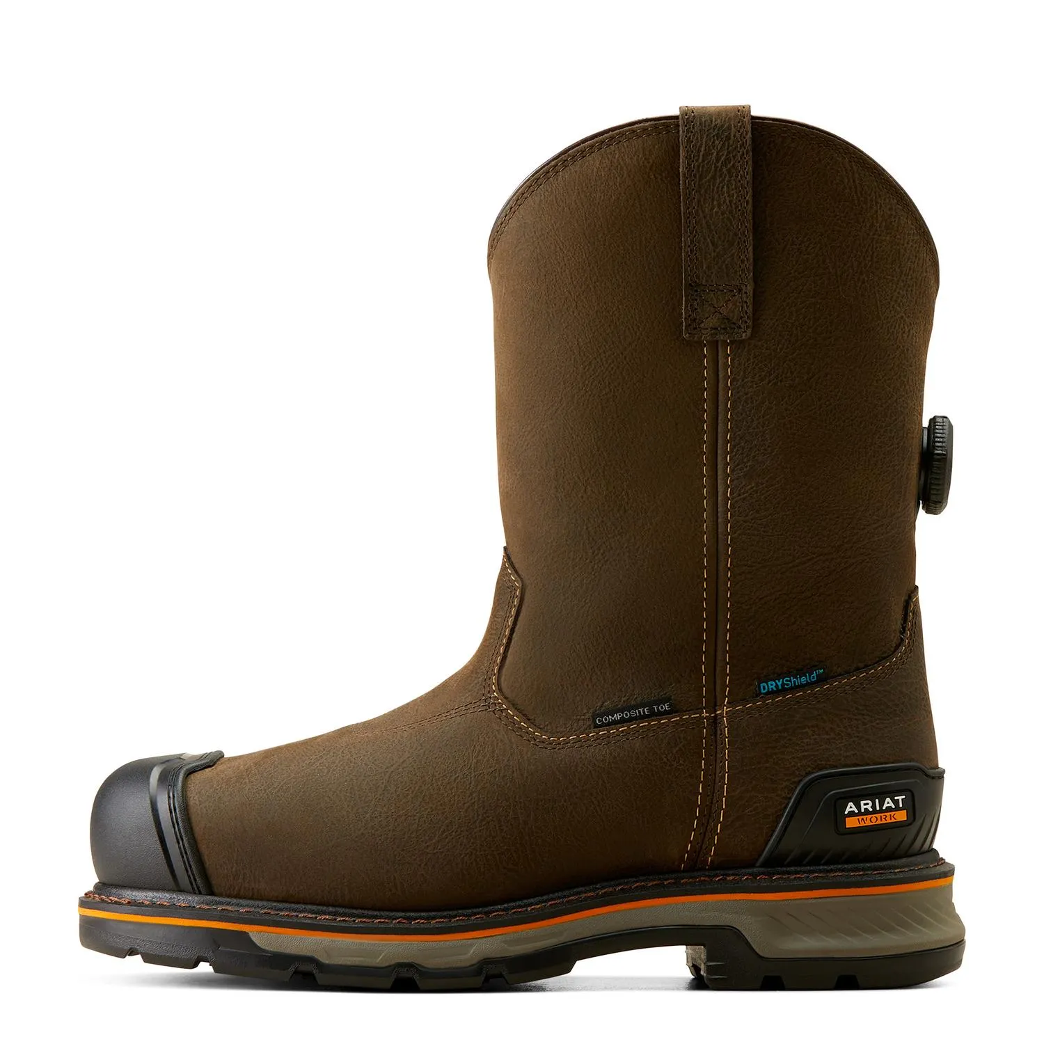 Stump Jumper Pull-On BOA Waterproof Composite Toe Work Boot Iron Coffee