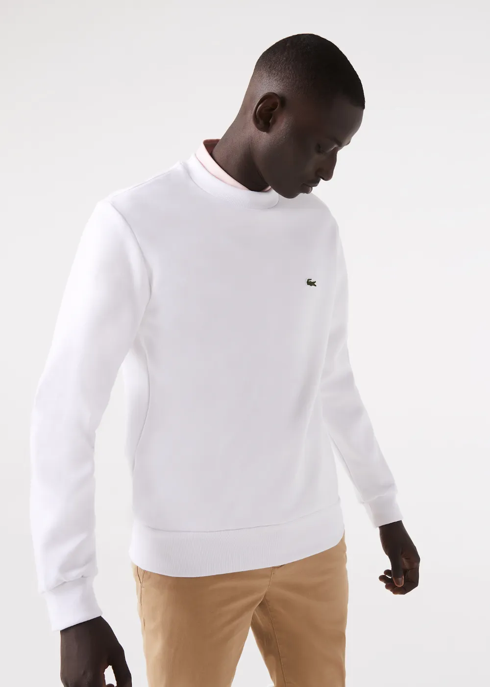 Sweat-shirt Lacoste iconique blanc