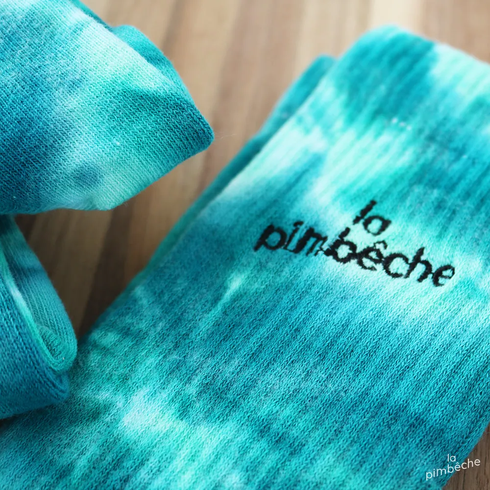 Teal Tie-Dye socks