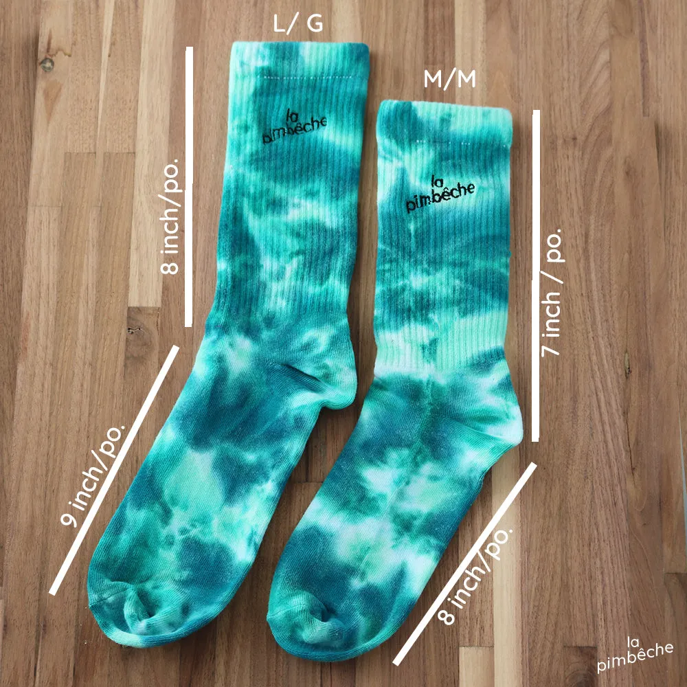 Teal Tie-Dye socks