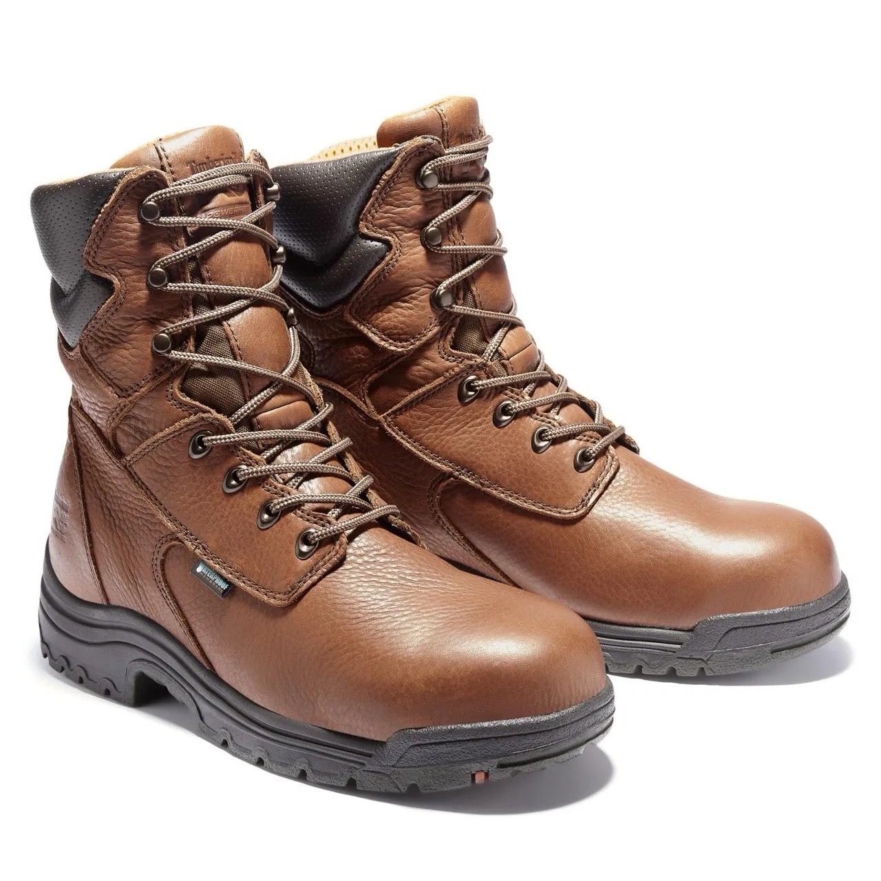 Titan 8 Inch Alloy-Toe Waterproof Work Boot Medium Brown