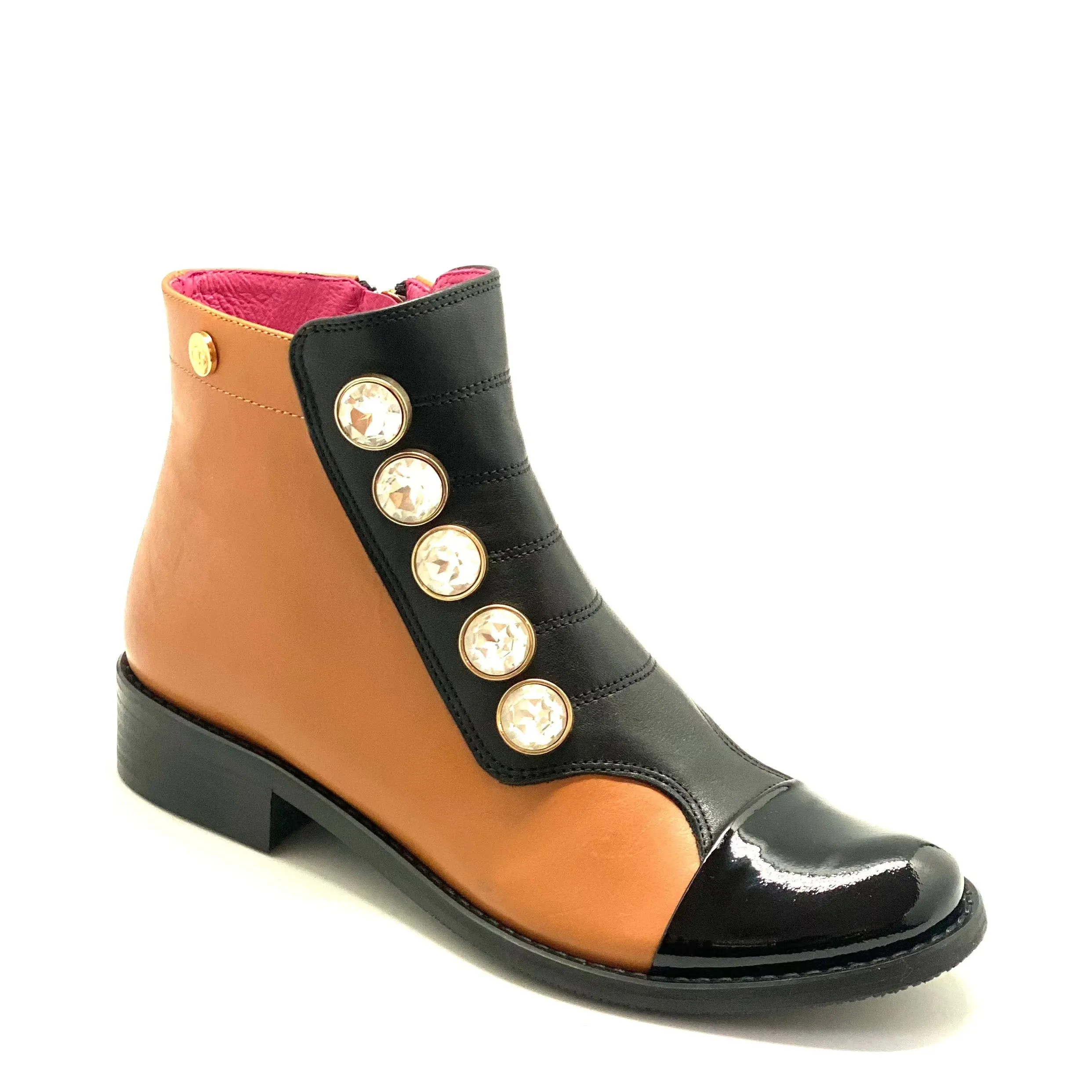 Tudor - Black and natural Ankle Boot