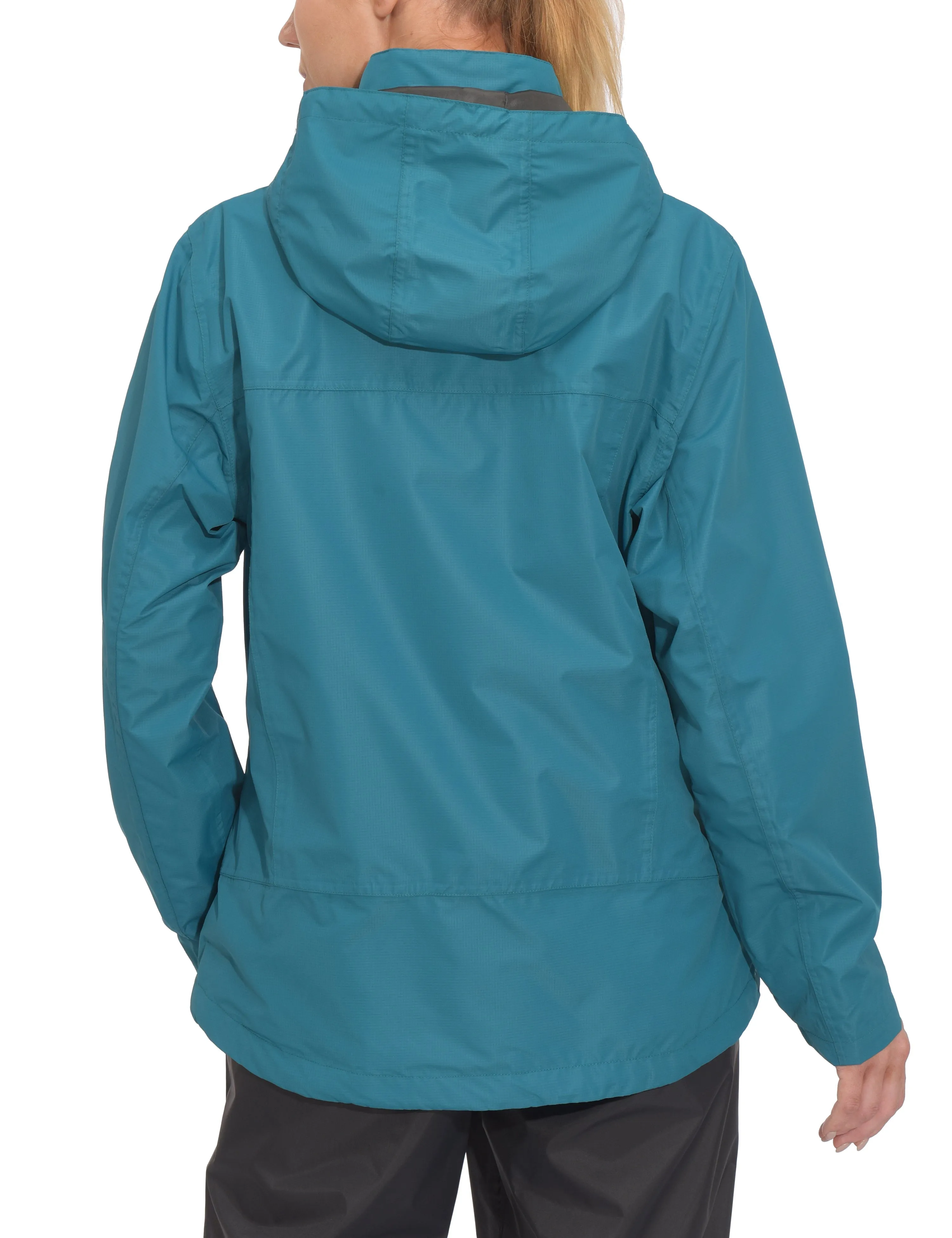 Women's Waterproof Hooded Hiking Travel Rain Shell Jacket