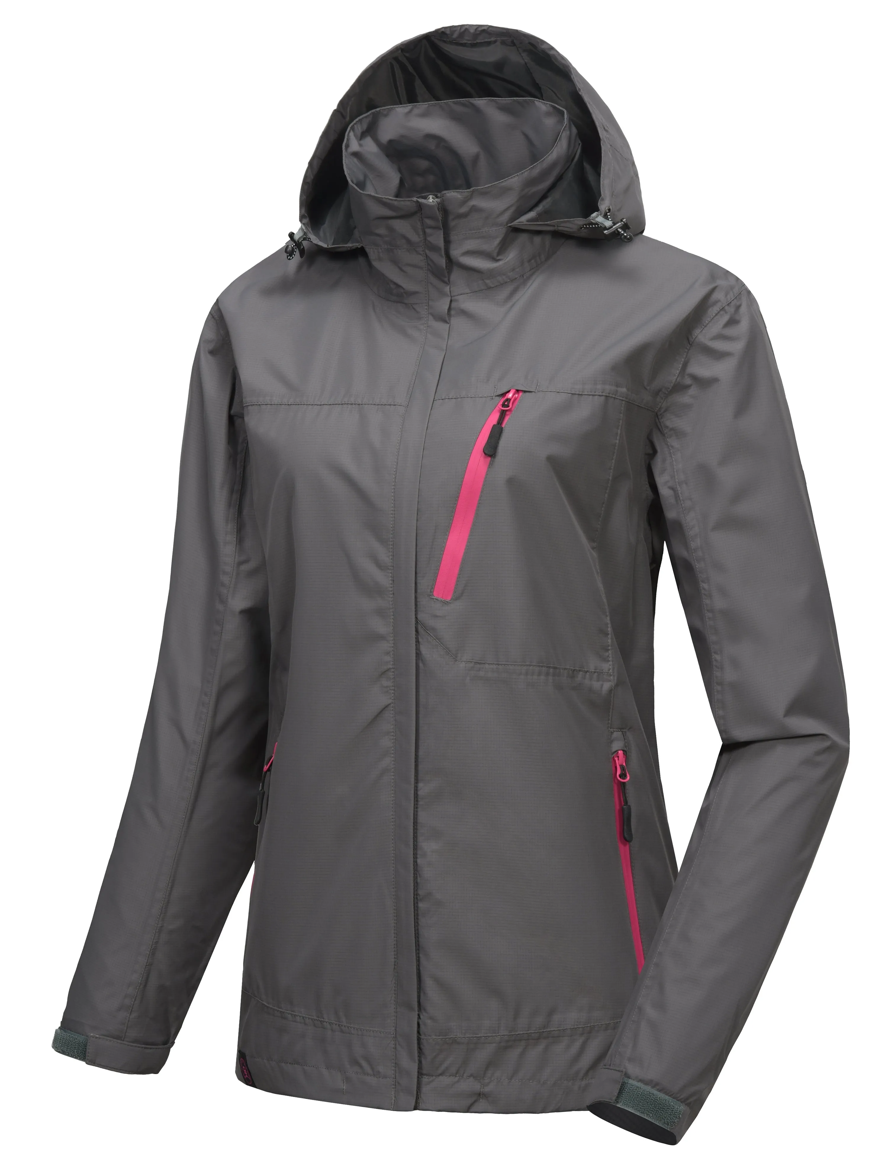 Women's Waterproof Hooded Hiking Travel Rain Shell Jacket