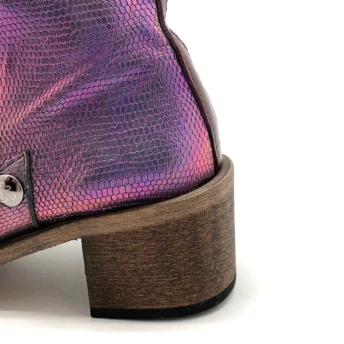 Zane - Iridescent purple ankle boot