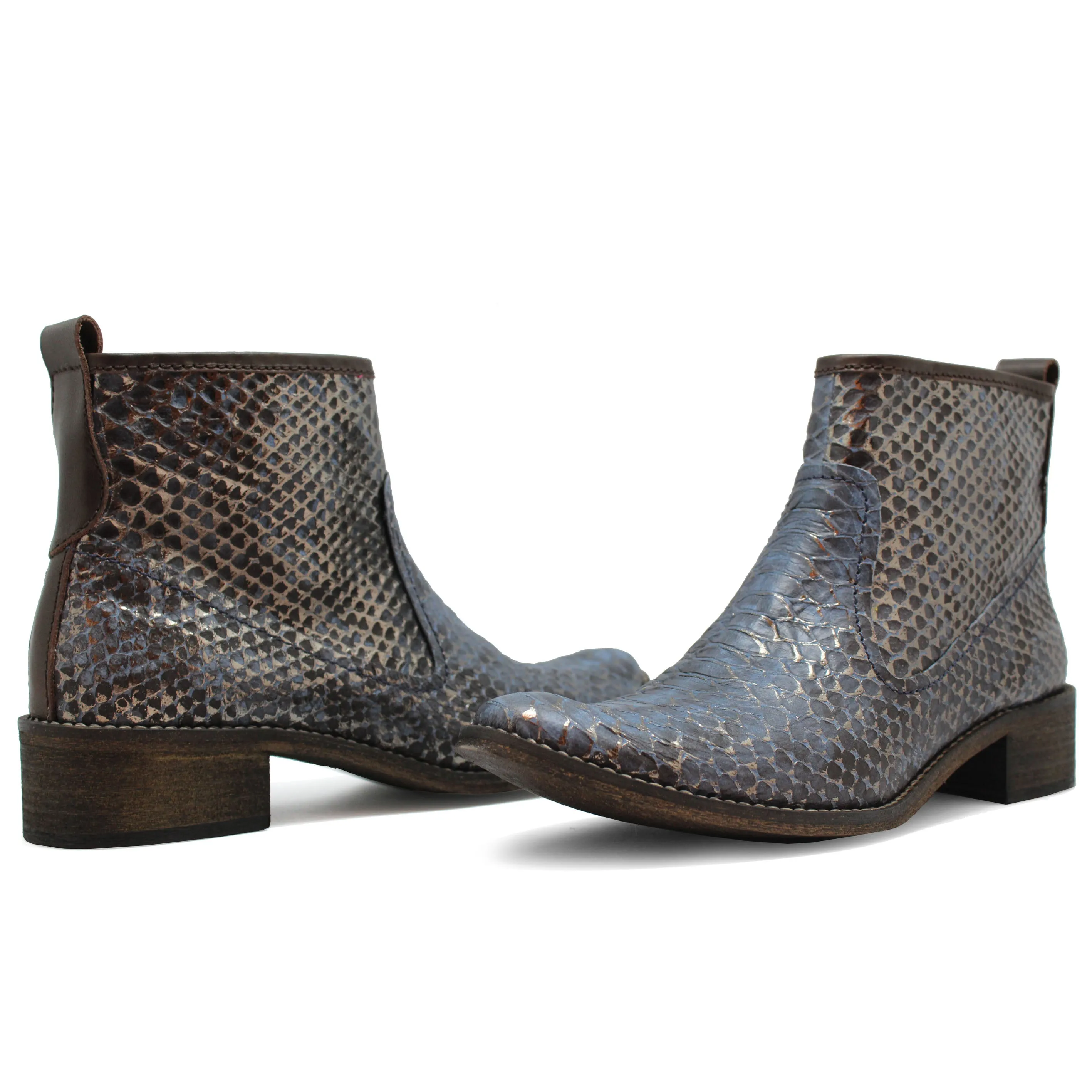 Zipp - Blue Snake ankle boot